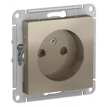 Розетка Systeme Electric AtlasDesign встраиваемая шампань со шторками (ATN000549)
