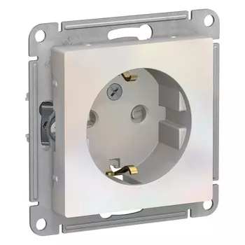 Розетка Systeme Electric AtlasDesign встраиваемая жемчуг со шторками (ATN000445)