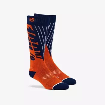 Велоноски 100% Torque Comfort Moto Socks, сине-оранжевый, 2019