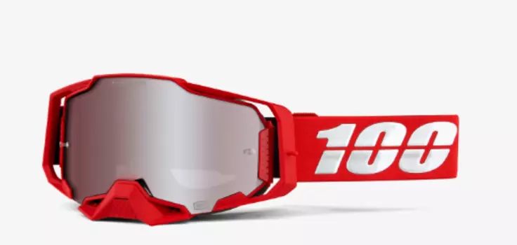 Веломаска 100%, Armega Red / Hiper Silver, Mirror Lens, 50720-003-02