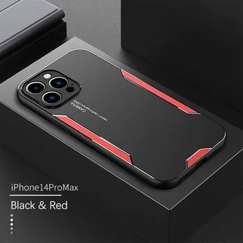 Роскошный противоударный металлический матовый чехол для Iphone 14 12 13 Mini 11 Pro Xs Max X Xr 6 7 8 Plus Se Armor Bumper Тонкий кожный чехол Funda For 6plus or 6splus золотой