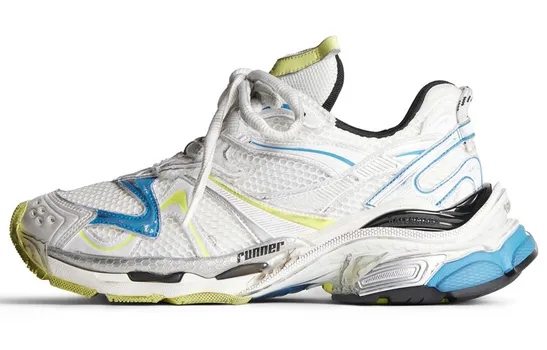 Кроссовки Balenciaga Worn-Out для бега, белый / желтый / синий
