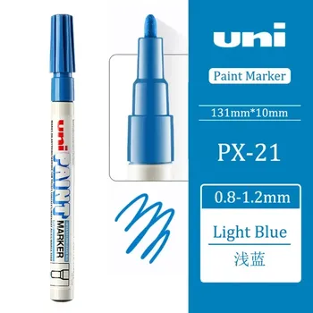 Перманентные Маркеры UNI PX-21, 1 шт., масляные водонепроницаемые маркеры для рисования металла и стекла, покрышек, граффити