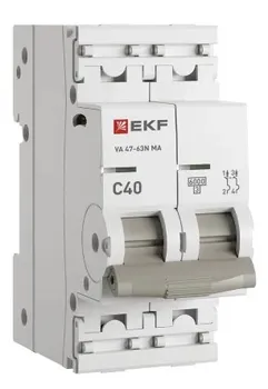 Автоматический выключатель EKF M63MA6240C ВА 47-63N MA 2P 40А (C) 6кА без тепл. расцепит. PROXIMA