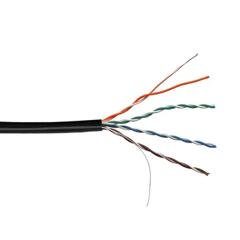 Кабель витая пара U/UTP 5e кат. 4 пары TWT TWT-5EUTP-UNV 24AWG(0.51 мм), медь, одножильный (solid), универсальный, LSZH/HDPE, Черный, уп/305м