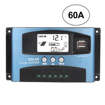 MPPT 40/50/60/100A Солнечный контроллер Dual USB LCD Display 12V 24V MPPT Солнечный контроллер батареи Солнечный контроллер