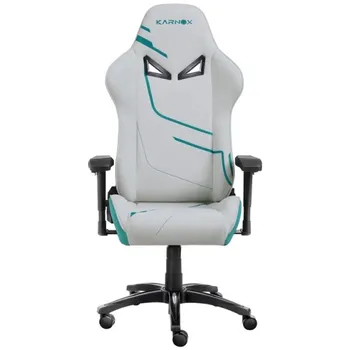Кресло KARNOX HERO Genie Edition KX800101-GE бело-зеленое, ткань, поясничная поддержка, нейлоновая крестовина, до 95кг, механизм качания
