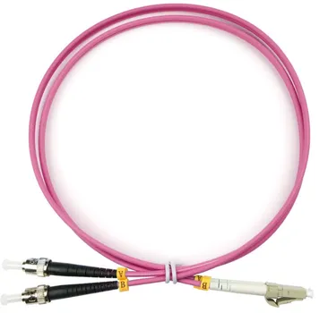 Патч-корд волоконно-оптический Cabeus FOP-50-OM4-LC-ST-1m duplex, LC-ST 50/125 mm OM4, 1м, LSZH