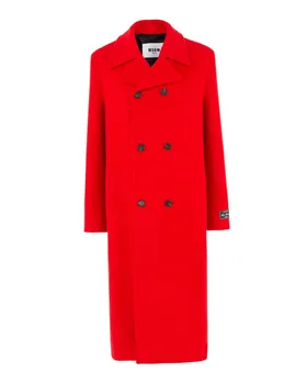 длинное шерстяное пальто MSGM