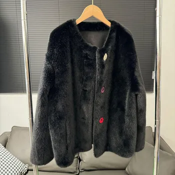 Новая Экологичная Шуба Меховая Средняя и Длинная Шуба Женская one size fits all