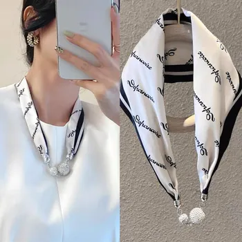 Шарф Variety с магнитными застежками из гематита, колье Lady Classic Scarf, размер: 160cmX6 бежевый