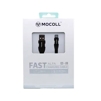 Кабель MOCOLL Alfa Series AL2B MFI, Type-A to Lightning, 3А, 60Вт, 1.5м, чёрный