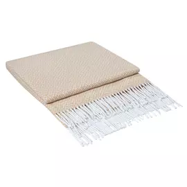 Плед Райтон Cotton хлопковый с бахромой бежевый 140x200
