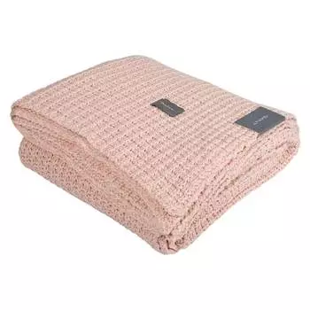 Плед 1,5-спальный Gant Home Melange Waffle Knit, розовый