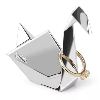 Подставка для украшений Umbra Origami лебедь, хром