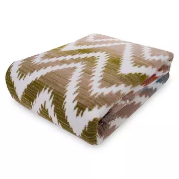 Плед 200x220см Pappel Cotton, красный с бежевым