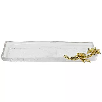 Поднос Garda Dcor с золотым цветком 35x14x5см