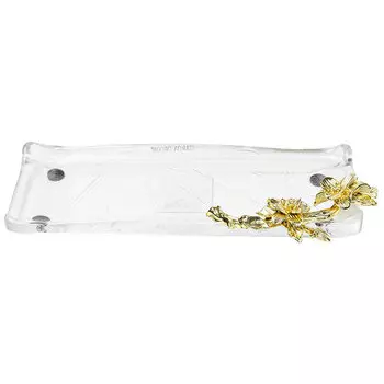 Поднос Garda Decor с золотым цветком 29x14x5см