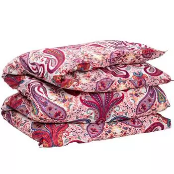 Пододеяльник 1,5-спальный Gant Home Key West Paisley, белый с розовым