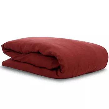 Пододеяльник 2-спальный льняной Tkano Essential 200x200см, бордовый