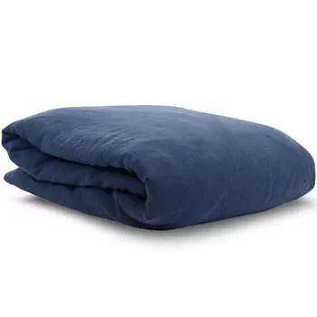 Пододеяльник 2-спальный льняной Tkano Essential 200x200см, темно-синий