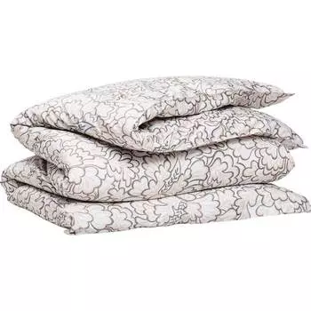 Пододеяльник евро Gant Home Foliage Paisley, белый, коричневый