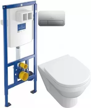Комплект подвесной унитаз Villeroy & Boch Omnia Architectura 567410R1 + 98M9C101 + система инсталляции Villeroy & Boch 92246100 + 92249061
