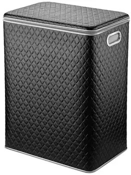 Корзина для белья большая, черный хром Geralis Romb CBH-S