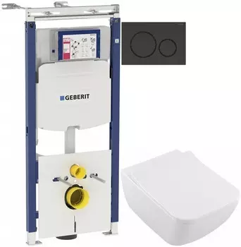 Комплект подвесной унитаз Villeroy & Boch Venticello 4611RSR1 + система инсталляции Geberit 111.362.00.5 + 115.882.DW.1