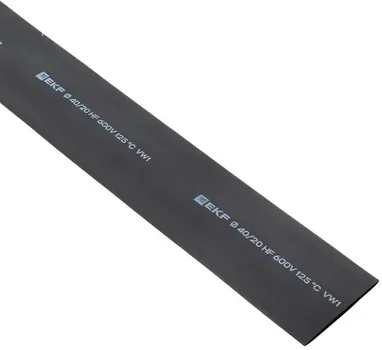 Трубка термоусадочная EKF tut-40-b-1m 40/20 черная, уп.25шт, PROxima