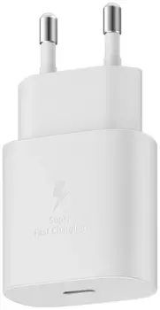 Сетевое зарядное устройство Samsung 25 Вт, USB type-C, Quick Charge, PD, 3А, белый (EP-TA800XWEGWW)