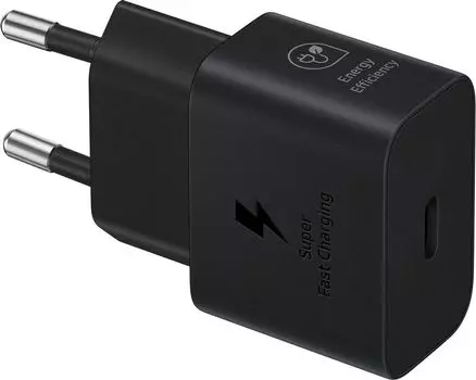 Сетевое зарядное устройство Samsung EP-T2510 25 Вт, EU, USB type-C, Quick Charge, PD, черный (EP-T2510NBEGWW)
