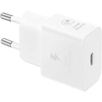 Сетевое зарядное устройство Samsung EP-T2510 25 Вт, EU, USB type-C, Quick Charge, белый (EP-T2510NWEGEU)