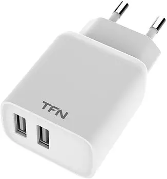 Сетевое зарядное устройство TFN Rapid+ 12Вт, 2xUSB, 2.4A, белый (TFN-WCRPD12W2UWH)