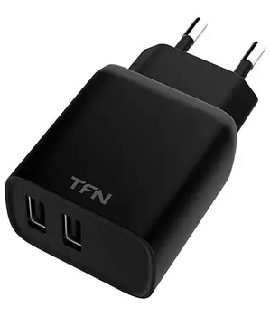 Сетевое зарядное устройство TFN WCRPD12W2UBK 12W, 2USB, 2.4A, черный (TFN-WCRPD12W2UBK)
