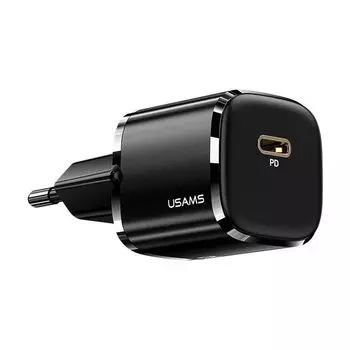 Сетевое зарядное устройство USAMS US-CC124 20Вт, USB type-C, Quick Charge, PD, 3A, черный (CC124TC01)