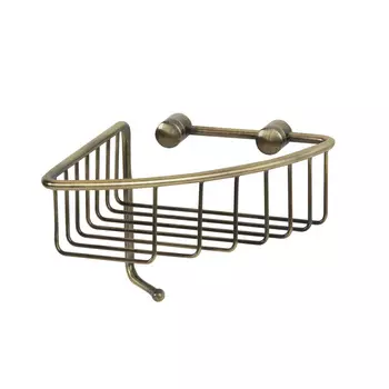 Полка корзина двойная угловая 20x20хh29 см. Veragio BASKET VR.GFT-9057.BR, бронза