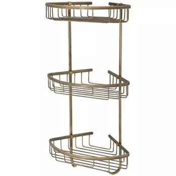 Полка корзина двойная угловая 20x20хh29 см. Veragio BASKET VR.GFT-9067.BR, бронза