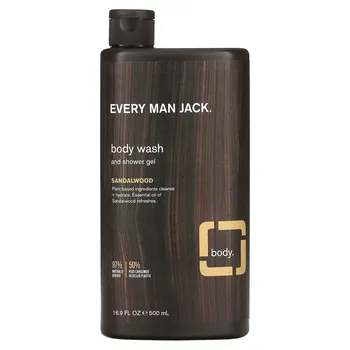 Гель для душа и гель для душа, сандал, 16,9 жидких унций (500 мл) Every Man Jack