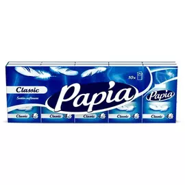 Носовые платочки бумажные Papia 4-слойные 10 шт