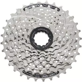 Кассета SHIMANO HG41, 8 звезд, 8 скоростей, 11-34Т, сталь, серебристая, ACSHG418134