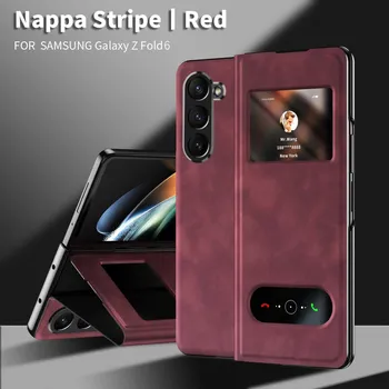 Роскошный кожаный жесткий чехол Z Fold 6 для телефона Samsung Galaxy Z Fold 6 5 4 3 Fold6 Fold5 Fold4 Fold3 Броня Противоударный чехол Galaxy Z Fold6 чёрный