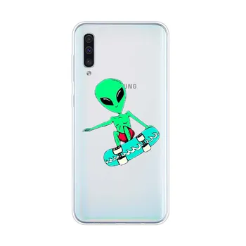 Чехол для телефона Samsung Galaxy A90 A80 A70 A60 A50 A40 A30 A20S A20E A10 A10E A10S S8 S7 S6 Edge с изображением инопланетянина Samsung A10