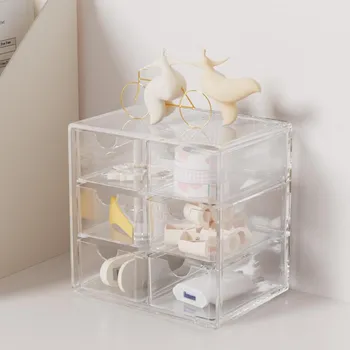 Transparent Acrylic Storage Box Dust Division Large Capacity Multi-Layer Jewelry Display Stand Desktop Drawer Organizer Box