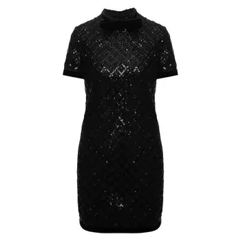 Платье с пайетками Saint Laurent