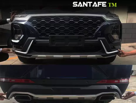 Обвес, накладки на бампера для Санта Фе 4 (Hyundai Santa Fe 2018 - 2019)