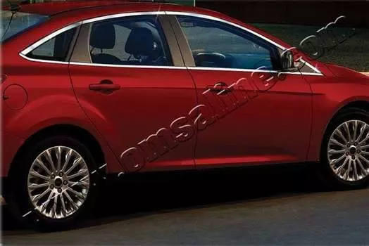 Окантовка на молдинги стекол, нерж., 12 частей (SD) Omsa Line 2608146 для FORD Focus III (2011 - 2015 )