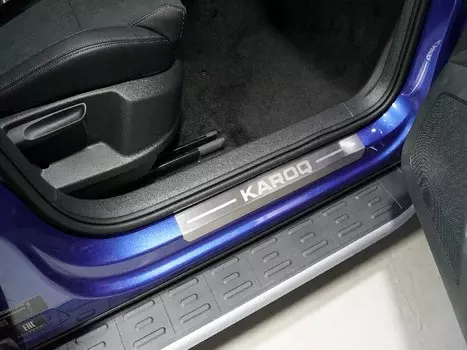 Накладки на пороги ТСС-Тюнинг для Skoda Karoq 2020-