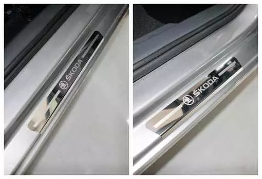 Накладки на пороги внешние TCC SKORAP20-08 Skoda Rapid 2020-