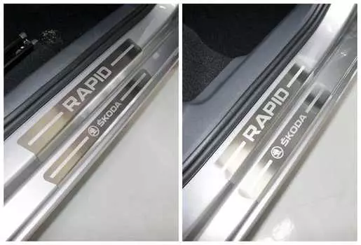 Накладки на пороги внутренние и внешние TCC SKORAP20-13 Skoda Rapid 2020-
